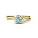 4 - Elena Signature 5.50 mm Round Aquamarine Bypass Solitaire Engagement Ring 