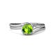 4 - Elena Signature 5.50 mm Round Peridot Bypass Solitaire Engagement Ring 
