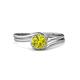 4 - Elena Signature 5.50 mm Round Yellow Diamond Bypass Solitaire Engagement Ring 