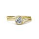 4 - Elena Signature 5.50 mm Round Diamond Bypass Solitaire Engagement Ring 