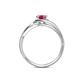 6 - Elena Signature 5.50 mm Round Pink Tourmaline Bypass Solitaire Engagement Ring 