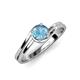 5 - Elena Signature 5.50 mm Round Blue Topaz Bypass Solitaire Engagement Ring 