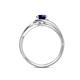 6 - Elena Signature 5.50 mm Round Blue Sapphire Bypass Solitaire Engagement Ring 
