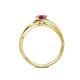 6 - Elena Signature 5.50 mm Round Pink Tourmaline Bypass Solitaire Engagement Ring 