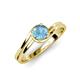5 - Elena Signature 5.50 mm Round Blue Topaz Bypass Solitaire Engagement Ring 
