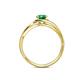 6 - Elena Signature 5.50 mm Round Emerald Bypass Solitaire Engagement Ring 
