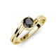 5 - Elena Signature 5.50 mm Round Black Diamond Bypass Solitaire Engagement Ring 