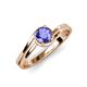 5 - Elena Signature 5.50 mm Round Tanzanite Bypass Solitaire Engagement Ring 