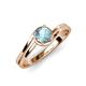5 - Elena Signature 5.50 mm Round Aquamarine Bypass Solitaire Engagement Ring 
