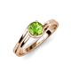 5 - Elena Signature 5.50 mm Round Peridot Bypass Solitaire Engagement Ring 