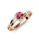 5 - Elena Signature 5.50 mm Round Rhodolite Garnet Bypass Solitaire Engagement Ring 
