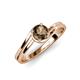 5 - Elena Signature 5.50 mm Round Smoky Quartz Bypass Solitaire Engagement Ring 