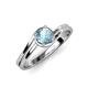 5 - Elena Signature 5.50 mm Round Aquamarine Bypass Solitaire Engagement Ring 