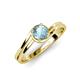 5 - Elena Signature 5.50 mm Round Aquamarine Bypass Solitaire Engagement Ring 