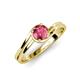5 - Elena Signature 5.50 mm Round Pink Tourmaline Bypass Solitaire Engagement Ring 