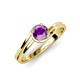 5 - Elena Signature 5.50 mm Round Amethyst Bypass Solitaire Engagement Ring 