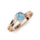 5 - Elena Signature 5.50 mm Round Blue Topaz Bypass Solitaire Engagement Ring 