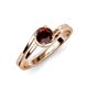 5 - Elena Signature 5.50 mm Round Red Garnet Bypass Solitaire Engagement Ring 