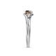 7 - Elena Signature 5.50 mm Round Smoky Quartz Bypass Solitaire Engagement Ring 