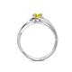 6 - Elena Signature 5.50 mm Round Yellow Diamond Bypass Solitaire Engagement Ring 