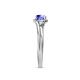 7 - Elena Signature 5.50 mm Round Tanzanite Bypass Solitaire Engagement Ring 