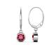 1 - Cara Pink Tourmaline (5mm) Solitaire Dangling Earrings 