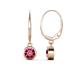 1 - Cara Pink Tourmaline (5mm) Solitaire Dangling Earrings 