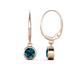 1 - Cara Blue Diamond (5mm) Solitaire Dangling Earrings 