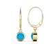 1 - Cara Turquoise (5mm) Solitaire Dangling Earrings 