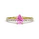 1 - Aurin 7x5 mm Pear Pink Sapphire and Round Diamond Engagement Ring 