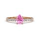 1 - Aurin 7x5 mm Pear Pink Sapphire and Round Diamond Engagement Ring 