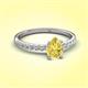 3 - Aurin 7x5 mm Pear Yellow Sapphire and Round Diamond Engagement Ring 