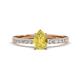 1 - Aurin 7x5 mm Pear Yellow Sapphire and Round Diamond Engagement Ring 