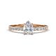 1 - Aurin 7x5 mm Pear White Sapphire and Round Diamond Engagement Ring 