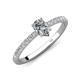 4 - Aurin IGI Certified 7x5 mm Pear Lab Grown Diamond and Round Diamond Engagement Ring 