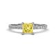 1 - Aurin 6.00 mm Round Lab Created Yellow Sapphire and Diamond Engagement Ring 