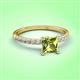 3 - Aurin 6.00 mm Princess Peridot and Diamond Engagement Ring 