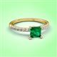 3 - Aurin 6.00 mm Princess Lab Created Emerald and Diamond Engagement Ring 