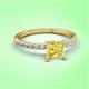 3 - Aurin 6.00 mm Round Lab Created Yellow Sapphire and Diamond Engagement Ring 