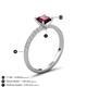 5 - Aurin 6.00 mm Princess Rhodolite Garnet and Diamond Engagement Ring 