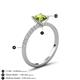 5 - Aurin 6.00 mm Princess Peridot and Diamond Engagement Ring 
