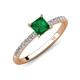 4 - Aurin 6.00 mm Princess Lab Created Emerald and Diamond Engagement Ring 