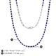 5 - Gracelyn 1.70 mm Round Diamond and Blue Sapphire Adjustable Tennis Necklace 