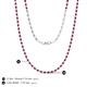 5 - Gracelyn 1.70 mm Round Diamond and Ruby Adjustable Tennis Necklace 