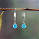 4 - Cara Turquoise (4mm) Solitaire Dangling Earrings 