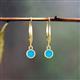 4 - Cara Turquoise (4mm) Solitaire Dangling Earrings 