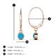 5 - Cara Turquoise (4mm) Solitaire Dangling Earrings 