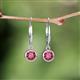 4 - Cara Pink Tourmaline (5mm) Solitaire Dangling Earrings 