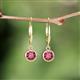 4 - Cara Pink Tourmaline (5mm) Solitaire Dangling Earrings 