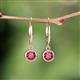 4 - Cara Pink Tourmaline (5mm) Solitaire Dangling Earrings 